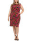 ფოტო #1 პროდუქტის Plus Size Floral-Print Ruched Sheath Dress