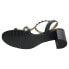 VANELi Midge Studded Block Heels Strappy Womens Black Dress Sandals 311758