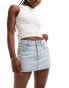 Stradivarius denim skort in stripe