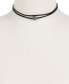 Фото #4 товара Lucky Brand silver-Tone Black Leather Crystal Choker Necklace