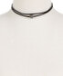 Lucky Brand silver-Tone Black Leather Crystal Choker Necklace