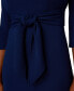 ფოტო #3 პროდუქტის Women's V-Neck Tie-Waist 3/4-Sleeve Sheath Dress