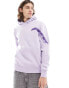 Bershka graphic back printed hoodie in purple lila, XS - фото #4