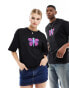 Фото #1 товара Weekday Unisex oversized t-shirt with butterfly cartoon print in black exclusive to ASOS