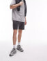 Topman classic fit jersey short with raw hem in charcoal