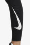 Фото #3 товара Леггинсы Nike One Dri Fit Mid Rise Grafik 7/8 топ-лензы черные