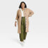 Women's Rib Duster Cardigan - Ava & Viv Beige 3X