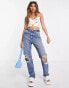 Фото #3 товара Glamorous halter neck crop top in sunflower rib co-ord