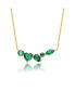 Фото #1 товара Sterling Silver 14k Yellow Gold Plated Mixed Cut Emerald Cubic Zirconia Cluster Necklace