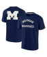 Фото #1 товара Men's and Women's Navy Michigan Wolverines Super Soft Short Sleeve T-shirt