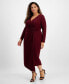 Plus Size V-Neck O-Ring Side-Ruched Dress