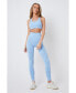 ფოტო #4 პროდუქტის Women's Seamless Marl Laser cut Leggings