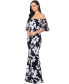 Фото #3 товара Women's Floral-Print Off-The-Shoulder Gown