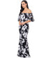 ფოტო #3 პროდუქტის Women's Floral-Print Off-The-Shoulder Gown