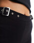 Фото #2 товара ASOS DESIGN heavyweight kick flare trouser with buckle detail in black