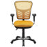 Фото #3 товара Mid-Back Yellow-Orange Mesh Multifunction Executive Swivel Chair With Adjustable Arms