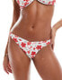 Фото #1 товара Hollister co-ord floral print high leg bikini bottom in red and white