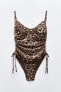 Animal print tulle swimsuit