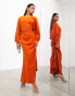 Фото #1 товара ASOS EDITION ruched side cowl back maxi dress in rust