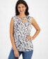 Фото #1 товара Women's Mesh Cut-Out Top, Created for Macy's