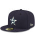 Фото #1 товара Men's Navy Houston Astros Logo White 59FIFTY Fitted Hat