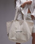 Фото #3 товара Topshop canvas tote bag in natural