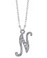 Фото #12 товара 2028 silver-Tone Crystal Initial Necklace 16" Adjustable