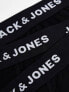 Jack & Jones 3 pack trunks in black with logo waistband