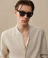 Фото #4 товара Men's 100% Linen Mao Collar Shirt