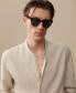 Men's 100% Linen Mao Collar Shirt