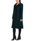 Womens Stand-Collar Single-Breasted Wool Blend Coat