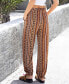 Фото #4 товара Women's Woven Boho Striped Tapered Leg Pants