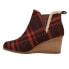 Фото #3 товара TOMS Kelsey Wedge Round Toe Booties Womens Red Casual Boots 10015795T