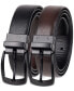 Фото #4 товара Men's Reversible Pebble Dress Belt, Created for Macy's