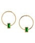 ფოტო #1 პროდუქტის 14K Gold-tone Rectangle Crystal Hoop Stainless Steel Post Small Earrings