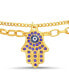 Gold-Tone Hamsa Hand Evil Eye Charm Bracelet