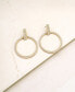 18k Gold-Plated Pavé & Imitation Pearl Front-Facing Hoop Earrings