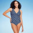 Lands' End Women's UPF 50 Full Coverage Tummy Control V-Neck One Piece Swimsuit