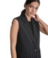 Women's Striped One-Button Sleeveless Blazer