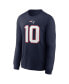 Фото #3 товара Men's Mac Jones Navy New England Patriots Player Name and Number Long Sleeve T-shirt