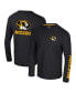 Фото #1 товара Men's Black Missouri Tigers Logo Lockup 3-Hit Active Blend Long Sleeve T-Shirt