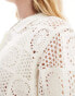 Фото #2 товара Obey texture print top in off white