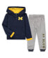 Фото #1 товара Toddler Boys Navy and Heathered Gray Michigan Wolverines Poppies Hoodie and Sweatpants Set