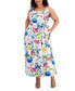 Фото #1 товара Plus Size Floral Square-Neck Maxi Dress