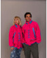 ფოტო #2 პროდუქტის Men's Sherpa Fleece Jacket Pink / Blue