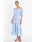 Women's Woven Textured Bardot Maxi Dress