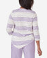 ფოტო #2 პროდუქტის Women's Garden Party Spliced Stripe Texture Top