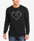 Фото #1 товара Men's Cat Heart Word Art Long Sleeve T-shirt