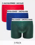 Фото #1 товара Jack & Jones 3 pack trunks with white logo waistband in multi