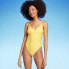 Фото #1 товара Women's V-Neck One Piece Swimsuit - Shade & Shore Yellow S